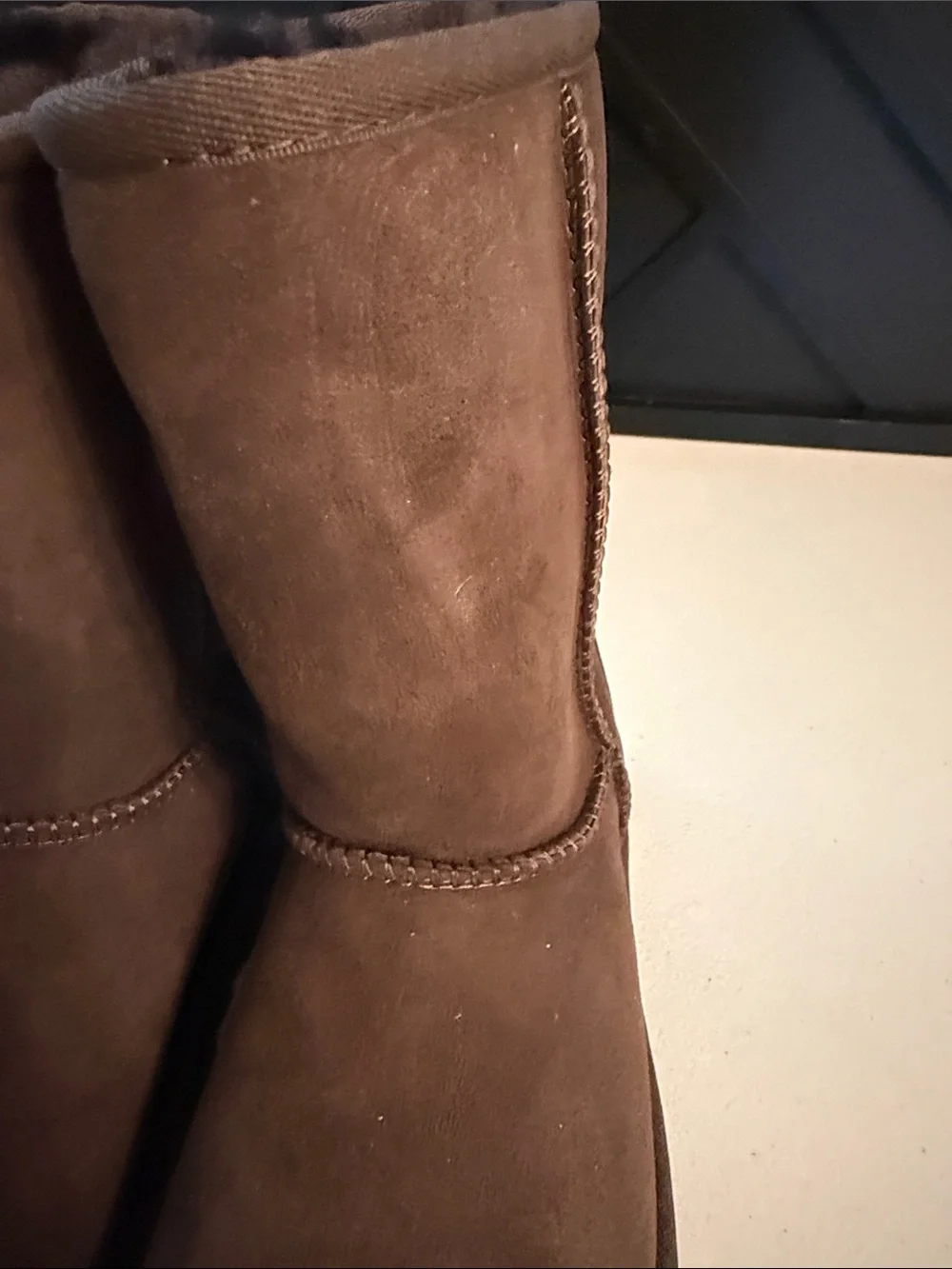 UGG Women's Classic Short II Boots Burnt Cedar Suede Mid-Calf Winter Sz 7